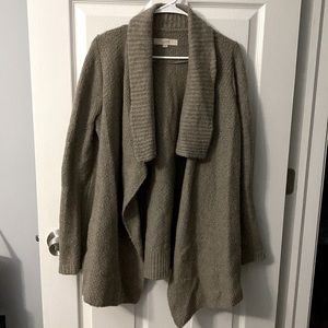 LOFT Grey-ish/Light Brown Long Sleeve Cardigan Size Medium